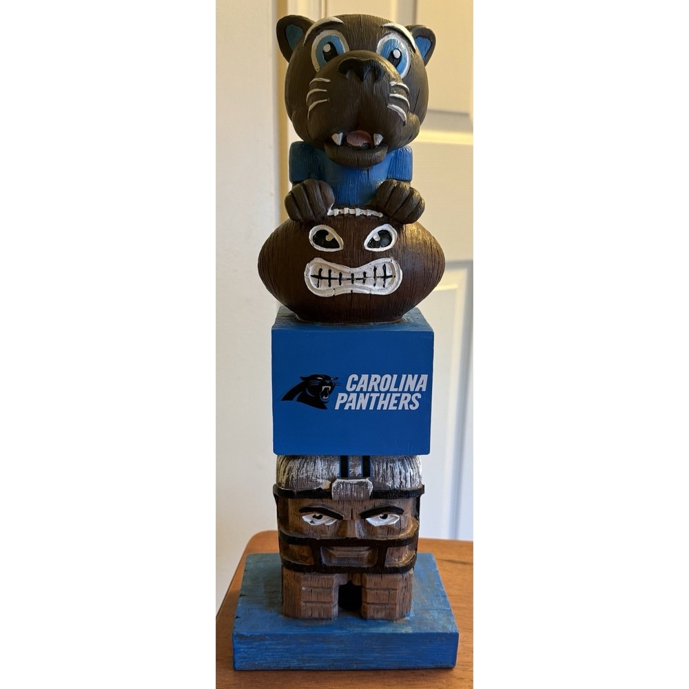 Carolina Panthers NFL Tiki Totem Lawn Garden Statue all weather Figure 15"